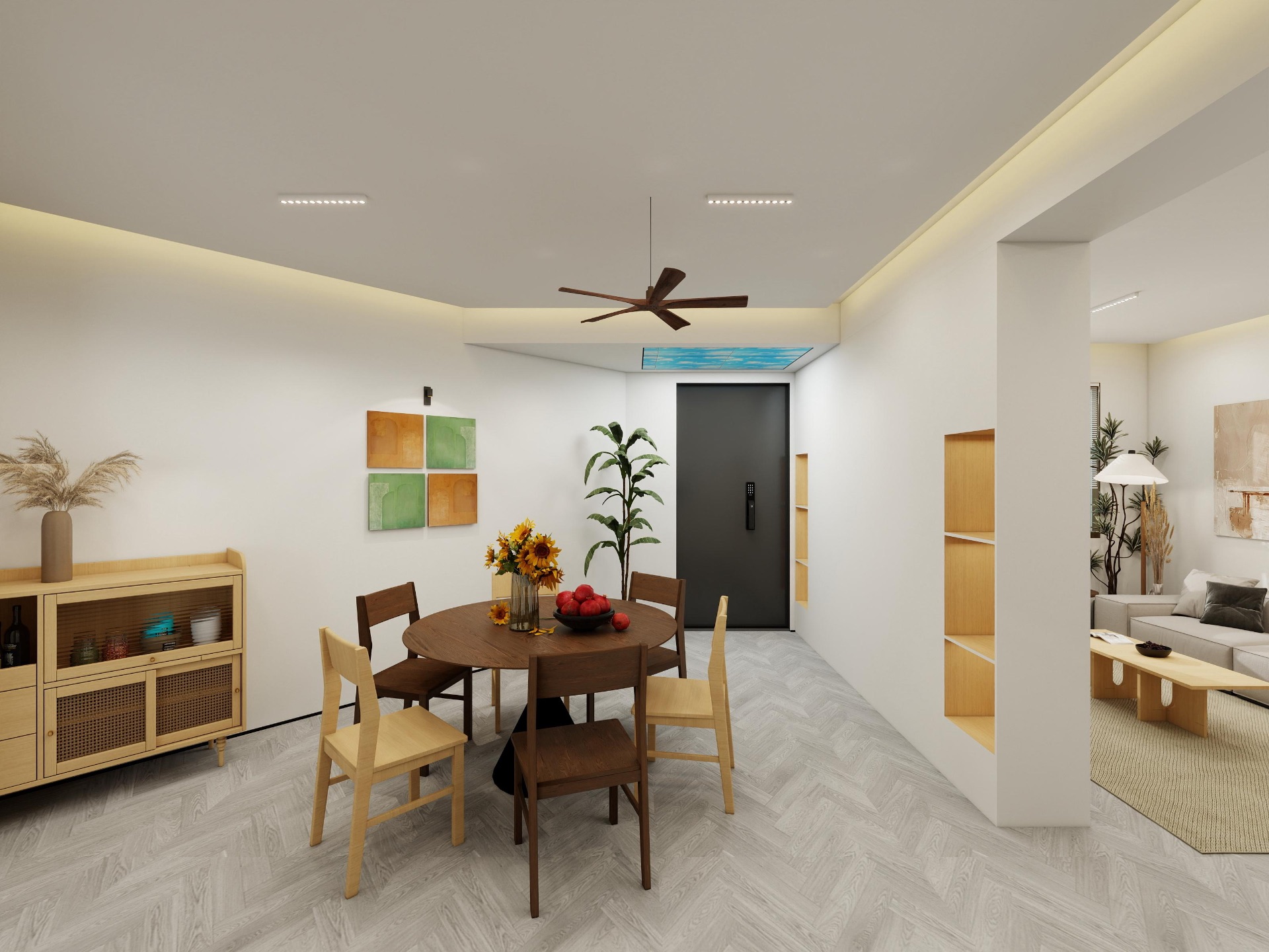 Dining — full view to entry & living
