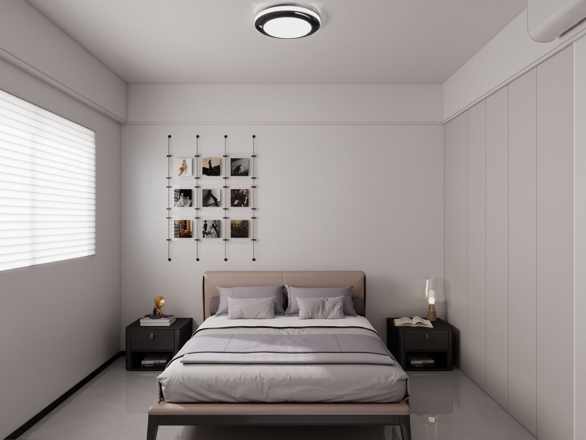 Bedroom — wardrobe wall & lit vanity nook