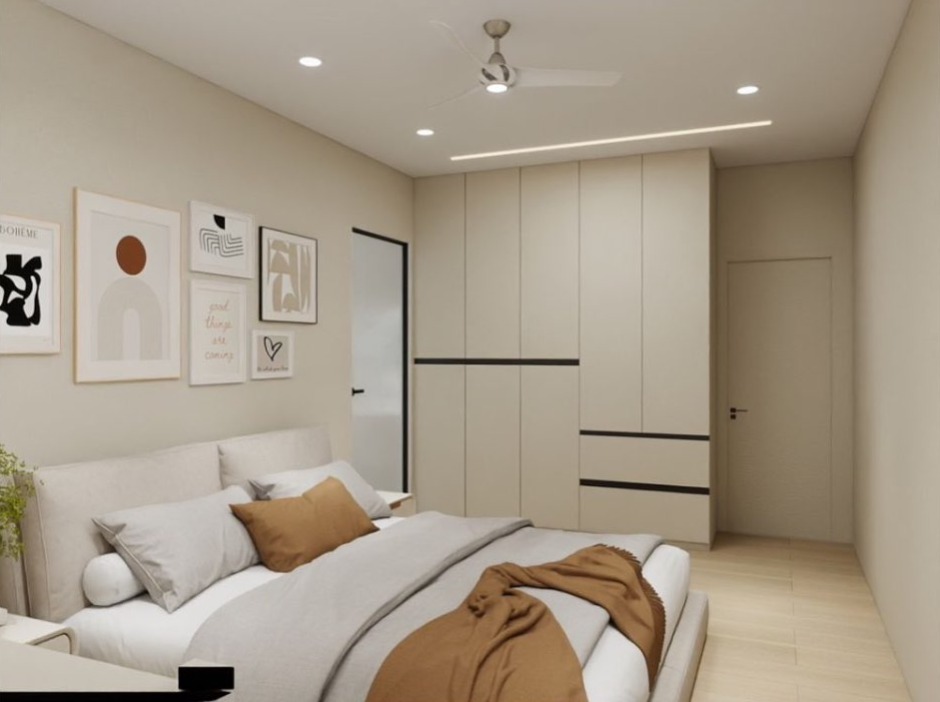Primary bedroom — gallery wall