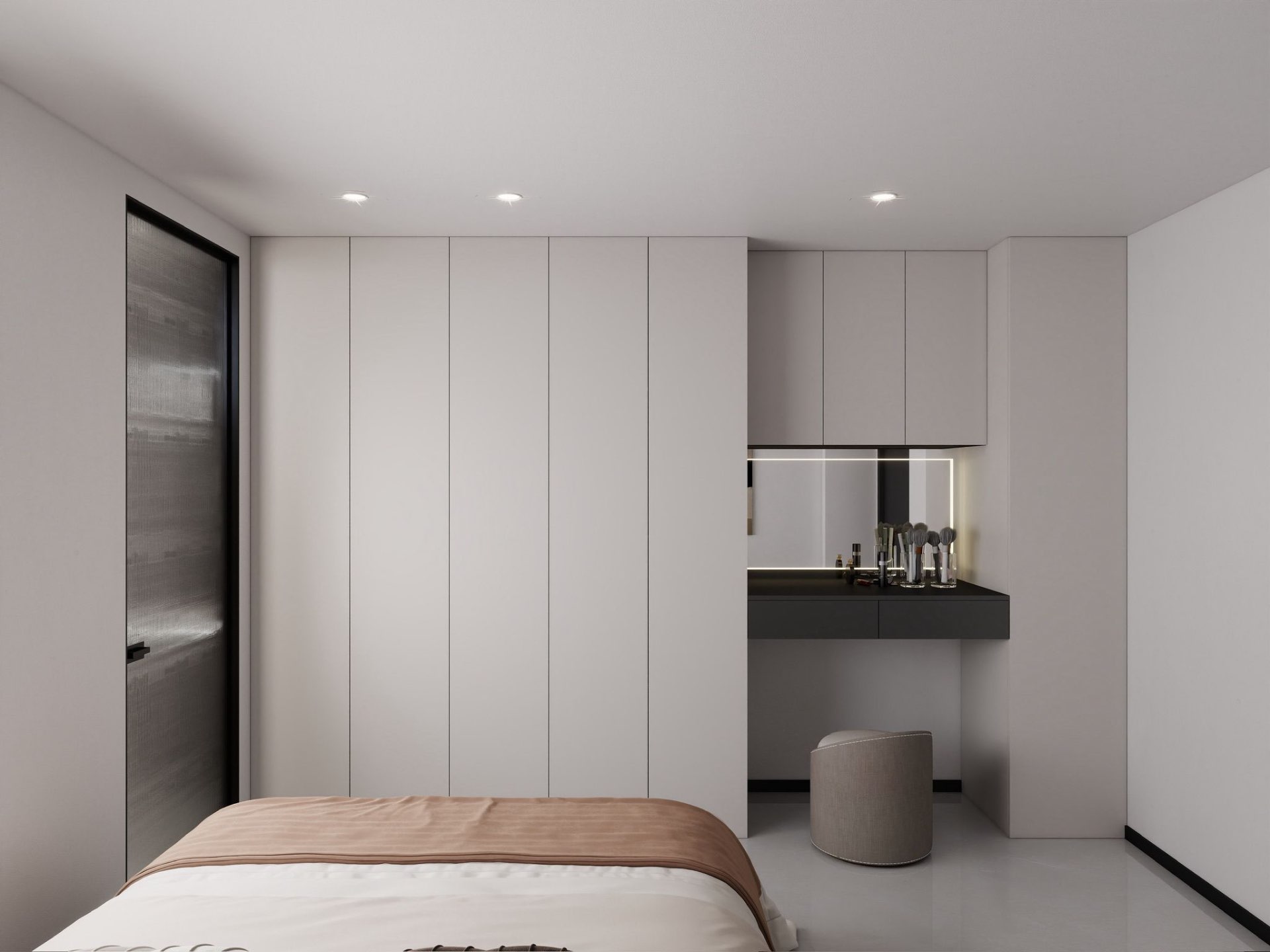 Second bedroom — minimalist art & soft daylight