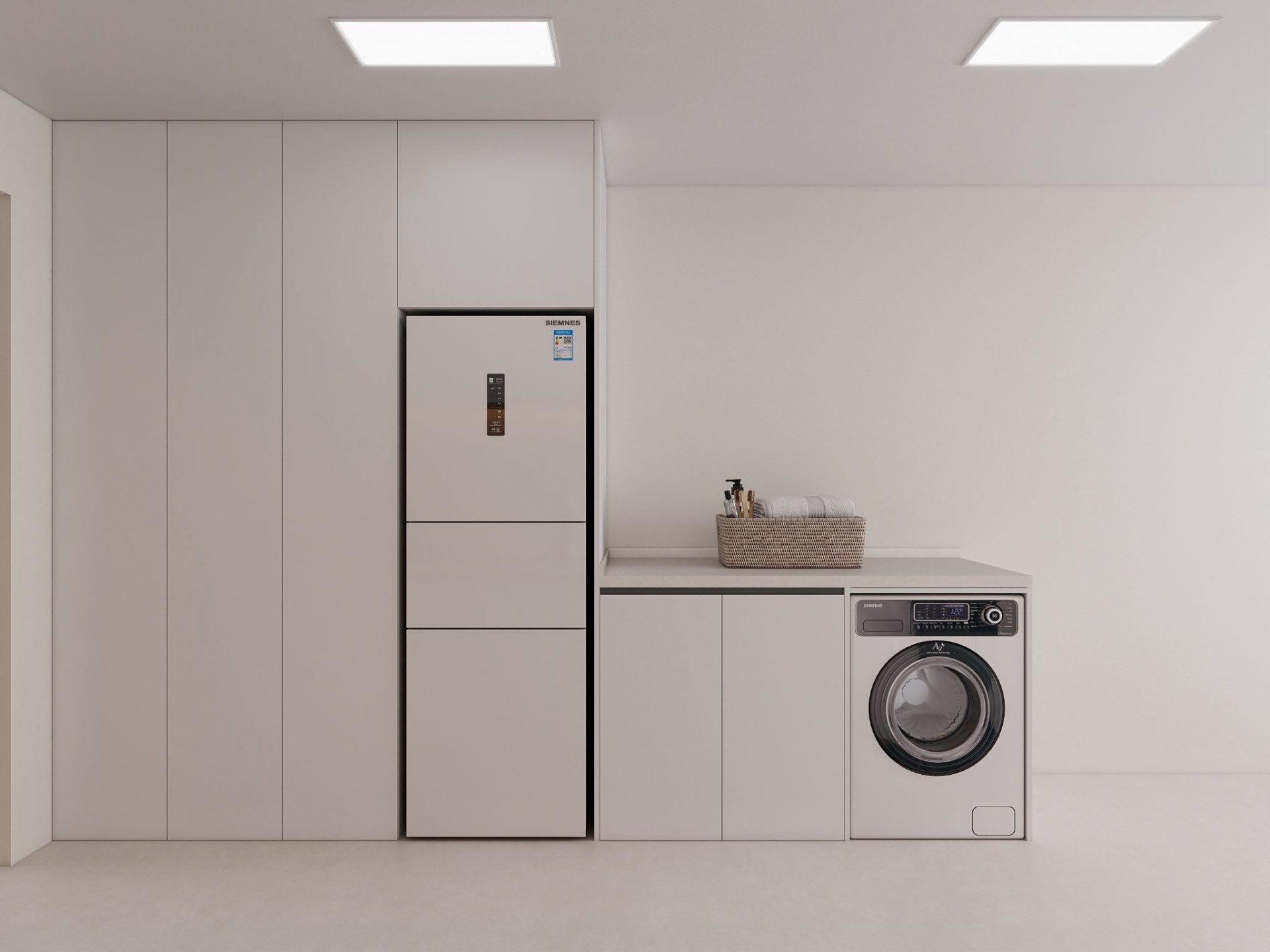 Service yard — fridge, laundry & storage