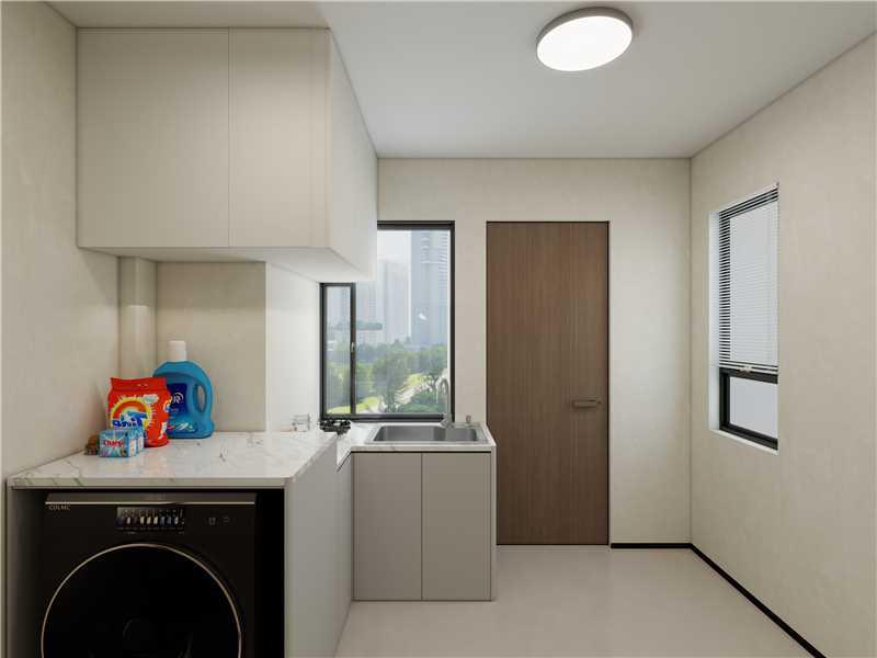 Service yard — laundry, sink & window