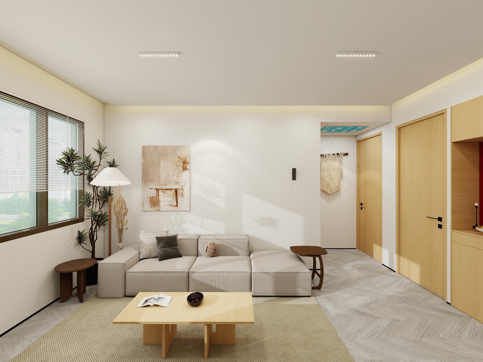 Living — modular sofa & art wall