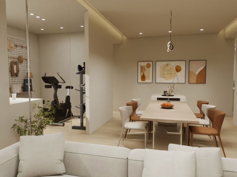 Dining — gallery wall, mirrored study nook