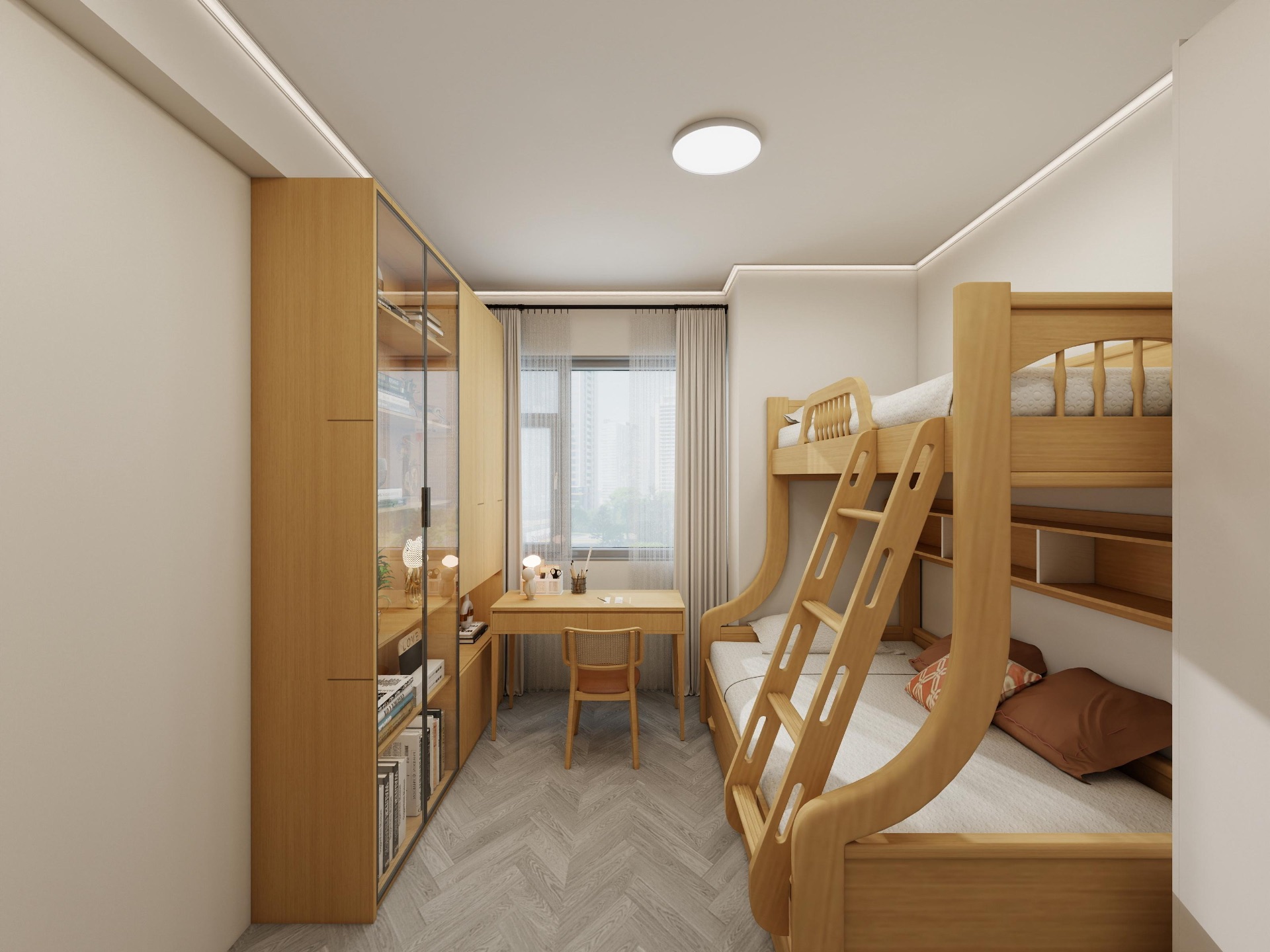 Children's room — desk by the window