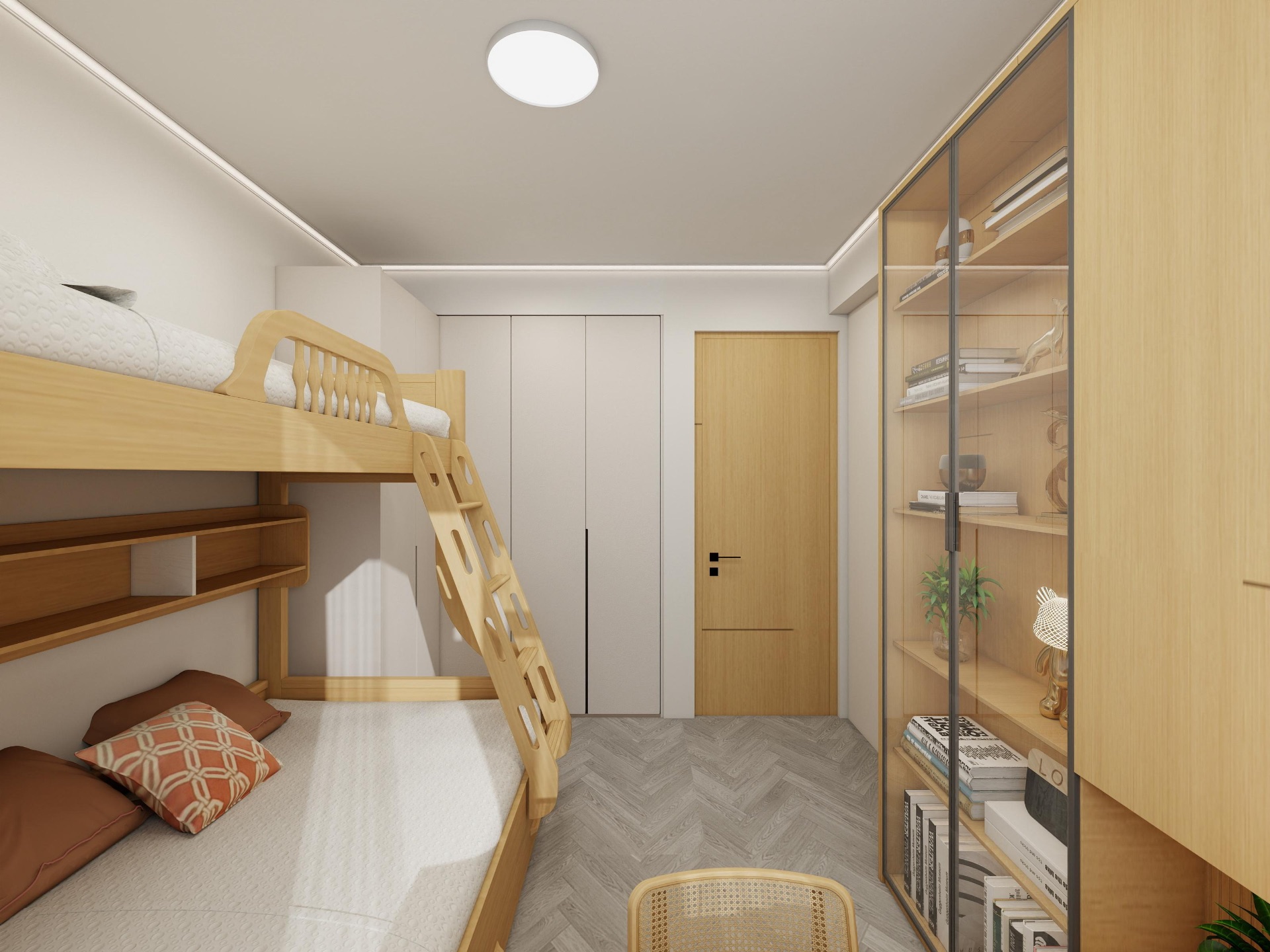 Children's room — bunk & bookcase