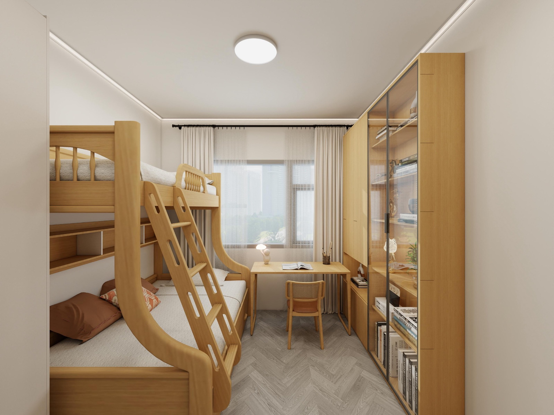 Children's room — full view, study nook